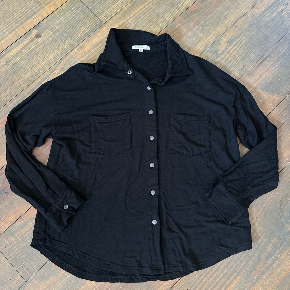 Z Supply Black Button-Up Shirt